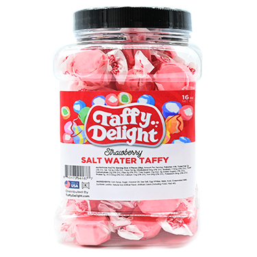Taffy Delight Strawberry Salt Water Taffy 16oz Jar